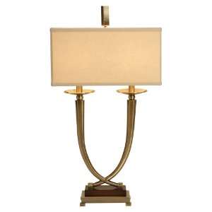    Raschella Twin Arm Antique Brass Table Lamp