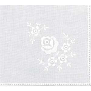   Handkerchief 9 1/2X9 1/2  Roses White (HS20WN) Arts, Crafts