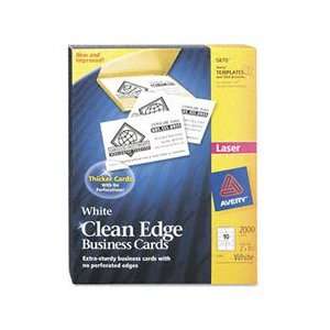 Avery Clean Edge Laser Business Cards, White, 2 x 3.5 Inches, Box of 