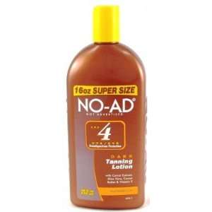  No Ad SPF# 4 Dark Tan Lotion 16 oz. (3 Pack) with Free 