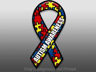 Autism Awareness Letters on Ribbon Sticker  shape decal  