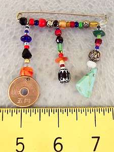 Native American Sterling Silver Beaded Turquoise Lapel  