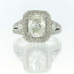    3.41ct Cushion Cut Diamond Engagement Anniversary Ring Jewelry