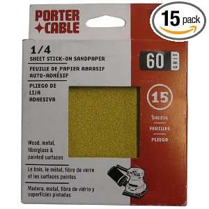  Porter Cable 762800615 1/4 Sheet 60 Grit Adhesive Backed 