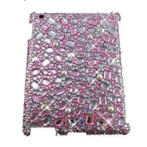  PINK 3D Crystal Ipad 2 with Rhinestones & Gems Bling case 