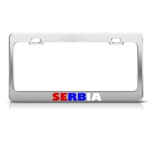 Serbia Flag Country Metal license plate frame Tag Holder