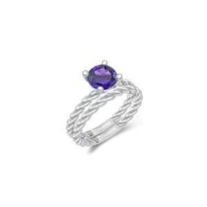  0.85 Cts Amethyst Solitaire Engagement & Wedding Ring Set 