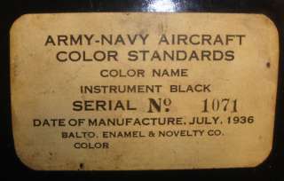   AIRCRAFT COLOR STANDARDS 1936   ORIG. COLOR CHIPS FOR WW2 WAR PLANES