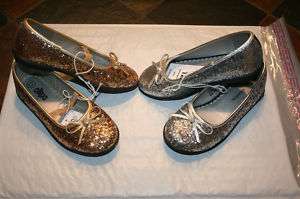 Girls Silver/Gold Glittery Shoes Sz 11,12,12.5,13.5 NWT  