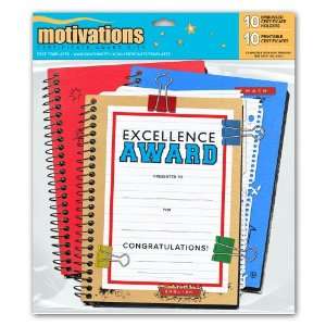  Spiral Notebook Excellence Academic Award Kit, Certificates 