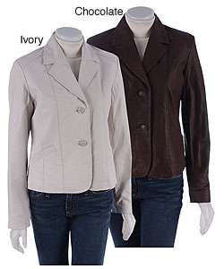Accents Womens Leather Two button Blazer  