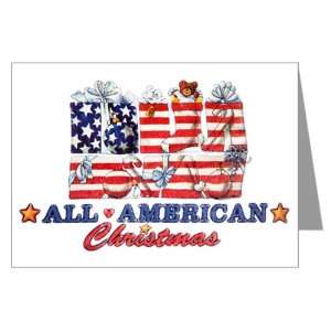  Greeting Cards (20 Pack) All American Christmas US Flag 