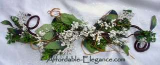 WHITE Berry PRIMITIVE Silk Flowers SWAG Wedding Arch Gazebo Decor 