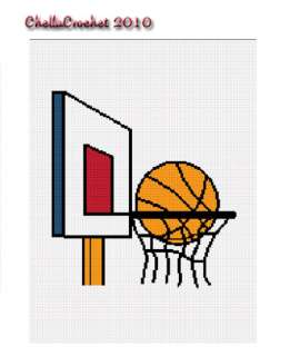 Basketball & Hoop Afghan Crochet Pattern Graph  
