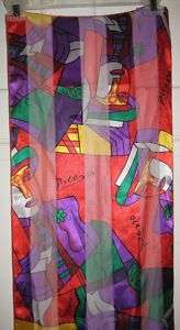 Picasso Long Neck Scarf Bright Colors Gently Used  
