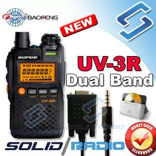 BaoFeng UV 3R dual band mini ham radio + Program cable  