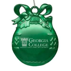  Georgia College   Pewter Christmas Tree Ornament   Green 