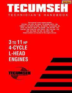 Tecumseh Repair Manual 3 to 11 HP Engines on CD  
