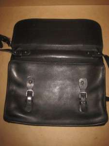 COACH Vintage Black Leather Portfolio Messenger Satchel Computer Cross 
