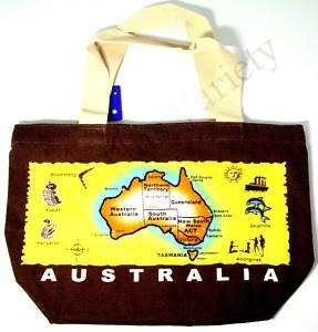 Australian States City Map Souvenir Canvas Bag #BG63  
