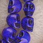 13X12MM Dark Blue Howlite Turquoise Skull Gem Beads 16pcs