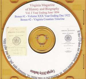 Virginia Magazine of History & Biography  Volume 1 1894  