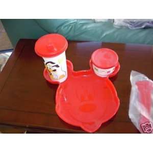  Tupperware Mickey Mouse meal set, plate, cup, snack 