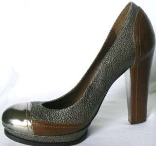 NEW RUNWAY 100% LEATHER ROUND TOE PUMP BCBG SHOES 6  