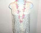 VINTAGE LONG HUGE HEAVY CORAL MOTHER OF PEARL NECKLACE PINK,BLUE,WHITE