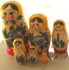 TRADITIONAL RUSSIAN NESTING DOLL 6 PCS LARGE 5.3*  