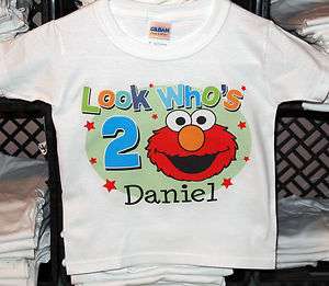 Personalized Look Whos Elmo Birthday T Shirt  