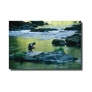  Man Fishing Umpqua River Oregon Giclee Print