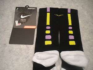 Nike Elite Custom Basketball Socks LA Lakers colors Large 8 12  
