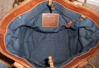 COACH PATCHWORK BAG 10002 Blue Denim Leather $348 Retail Shoulder 