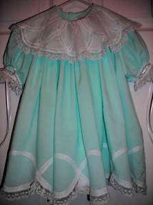 Custom Boutique Green Lace Heirloom Dress Girls Size 2  
