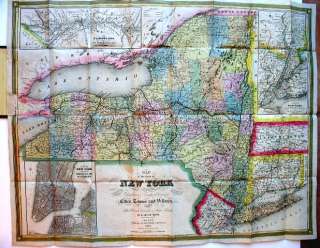 1840 Pocket Map NEW YORK * J. Calvin Smith * SCARCE  
