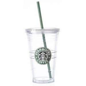  Starbucks 16 Ounce Clear Acrylic Insulated Tumbler 