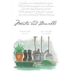 Garden Tools, Custom Personalized Garden And Tool Invitation, by ID 