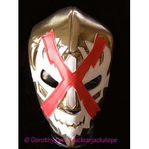 Lucha Libre Wrestling Halloween Mask Dr X gold