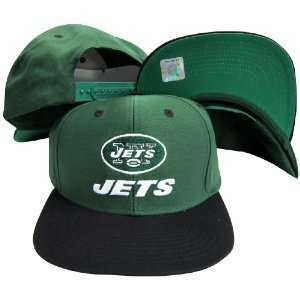 New York Jets Word Green / Black Two Tone Plastic Snapback Adjustable 