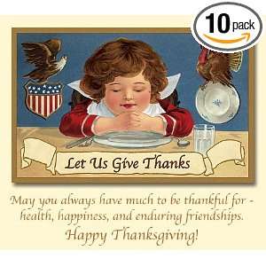   Let Us Give Thanks Thanksgiving Cards Pack of 10 Cards with Envelopes