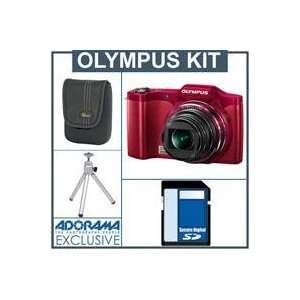Olympus SZ 12 Digital Camera Kit, Red with 8GB SD Memory Card, Camera 