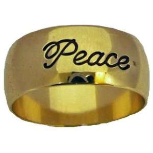 64 6 mm Band Peace 18kt Gold Electroplate Available In Sizes 5 to 13 