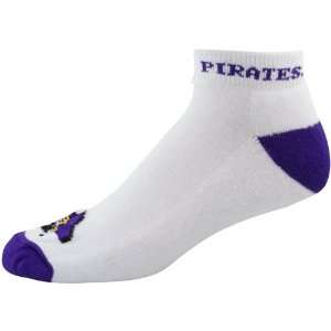  NCAA East Carolina Pirates White Purple Big Logo Ankle 