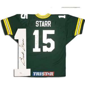    Bart Starr Autographed Custom Style Green Jersey