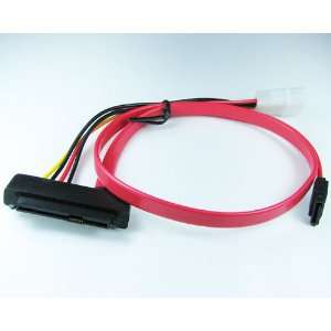  SAS 29 Pin to SATA 7 Pin with LP4 Power Adapter Cable 0.50 