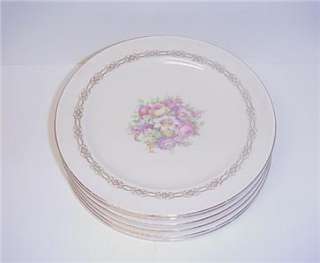 ANTIQUE EDWIN KNOWLES LUNCHEON PLATES SET OF SEVEN 1937  