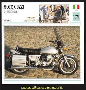 1974 MOTO GUZZI V 1000 Convert MOTORCYCLE Picture CARD  