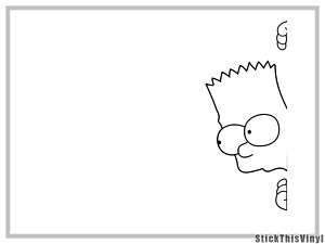 The Simpsons Bart Simpson (outline) Decal Sticker (2x)  