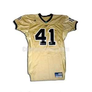  Gold No. 41 Game Used Notre Dame Adidas Football Jersey 